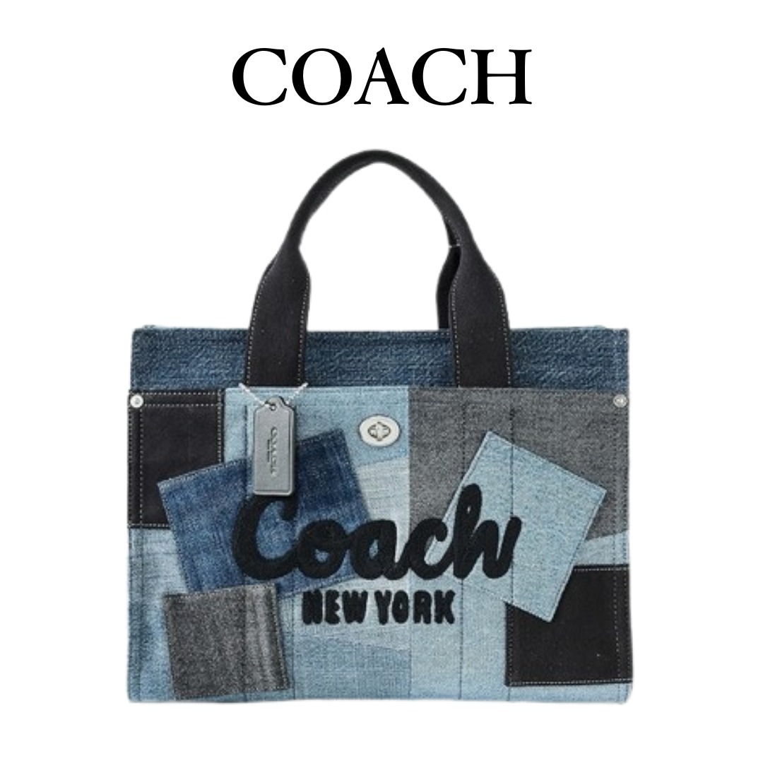 【送料関税込】COACH カーゴ トート バッグ パッチワーク