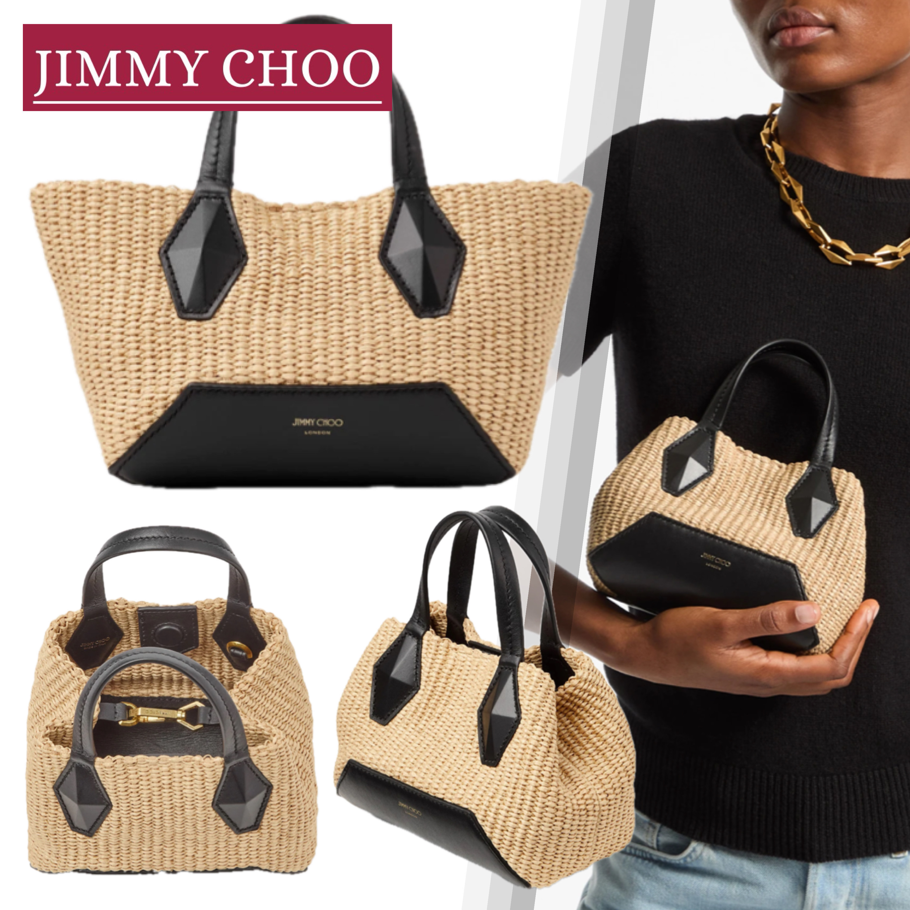 国内直営【JIMMY CHOO】ダイヤモンド トート XS 送料込