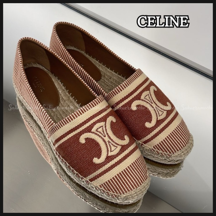 【CELINE】lady's フラットシューズ エスパドリーユ brownカラー