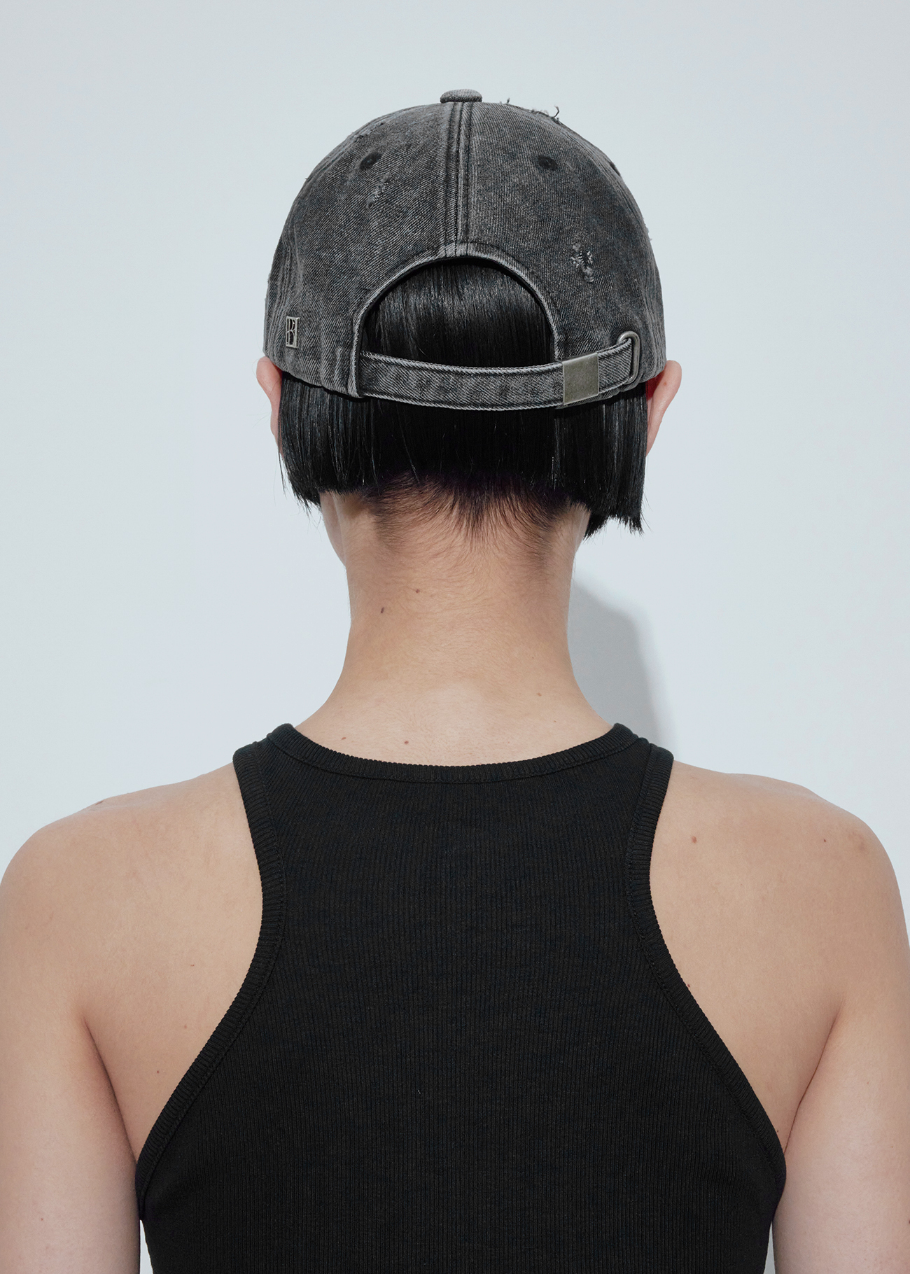 【BOHEMIAN SEOUL】\"25SS\" GLITCH WASHED DENIM BALL CAP
