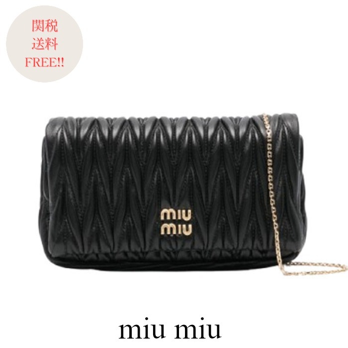 ☆大人気デザイン☆ miu miu MATELASSE LEATHER MINI BAG