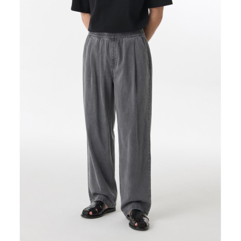 ★MUSINSA STANDARD★ Linen-like one-tuck wide banding denim