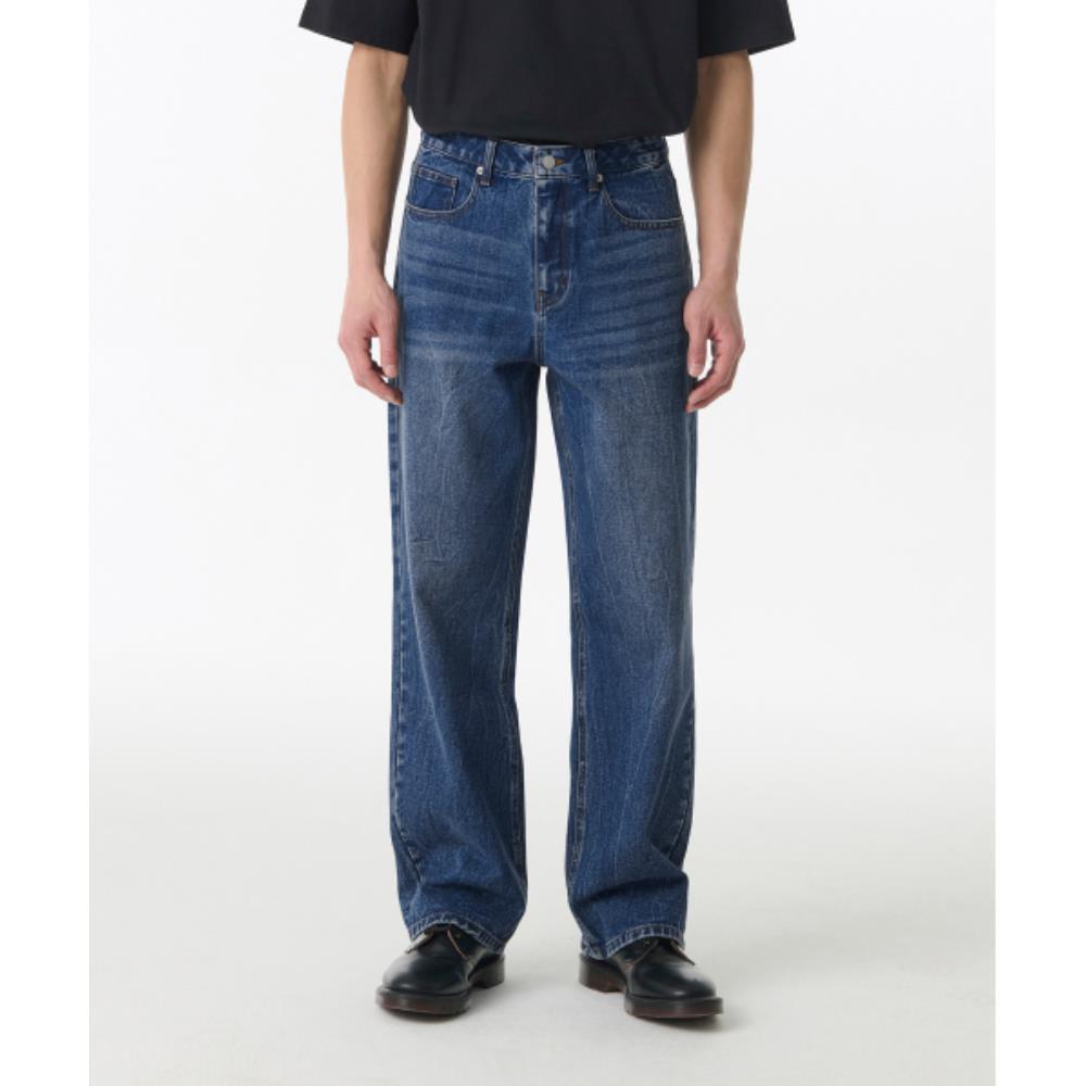 ★MUSINSA STANDARD★ Crease Washed Loose Straight Denim Pant
