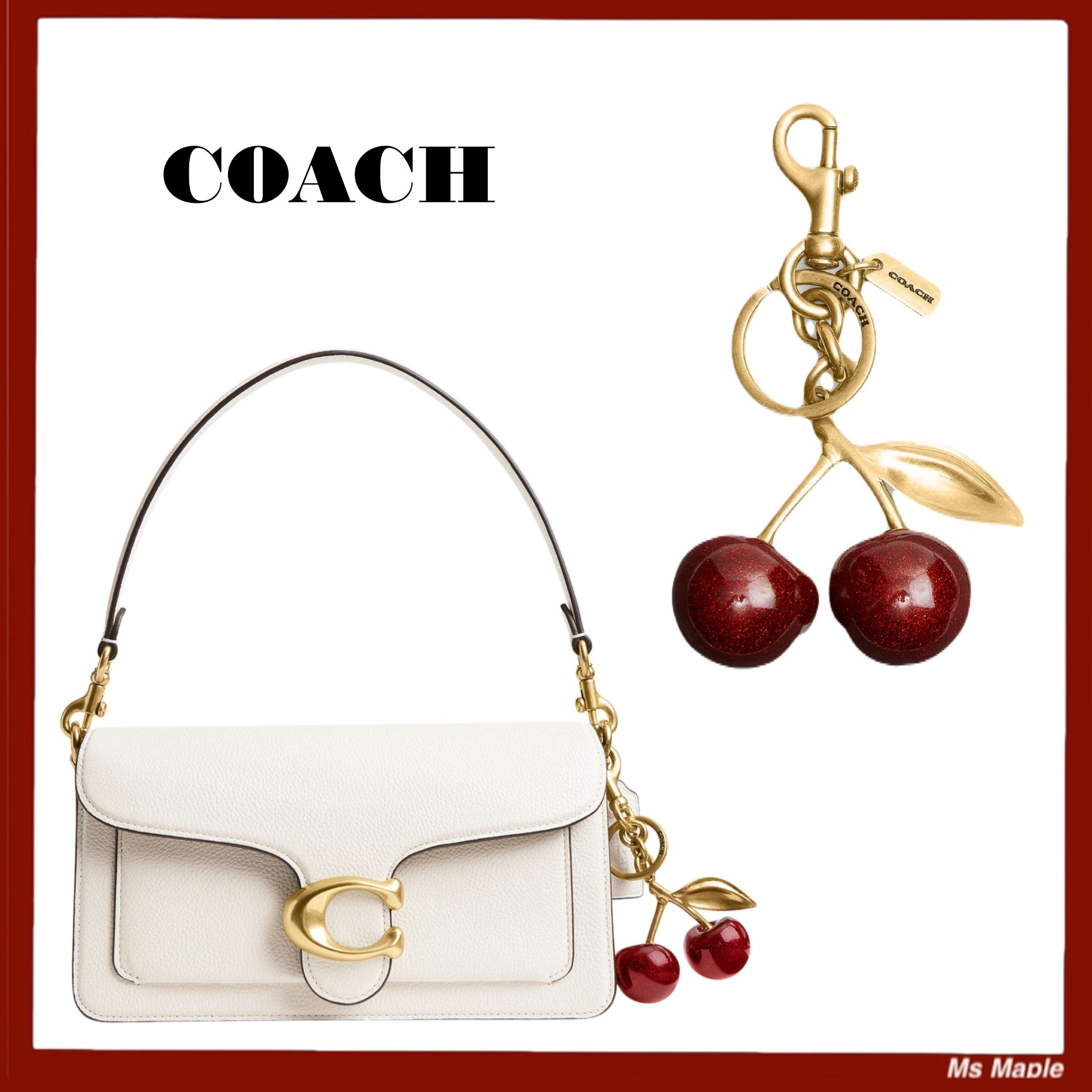 レトロ☆艶々で可愛いチェリー【COACH】バッグチャーム