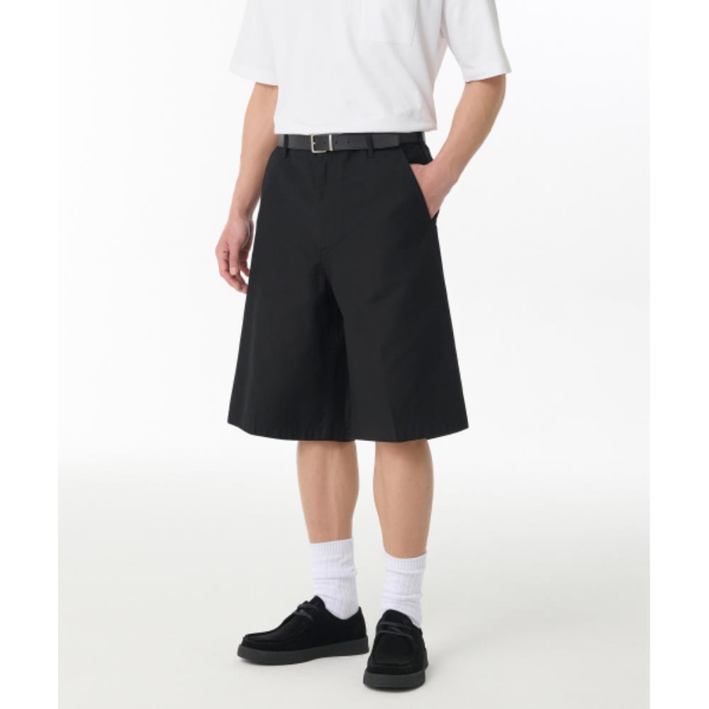 ★MUSINSA STANDARD★ White satin bermuda pants black MMEPH31
