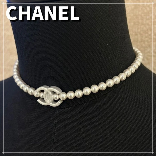 CHANEL パールチョーカー CCロゴ シルバー 上品 正規品