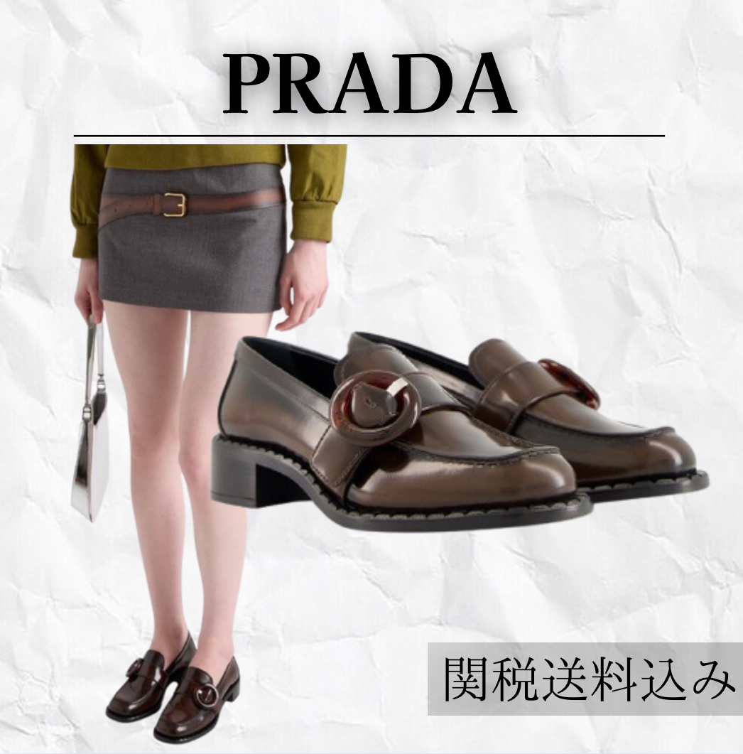 PRADA brushed leather loafers【注目商品】SS25 新作 ★