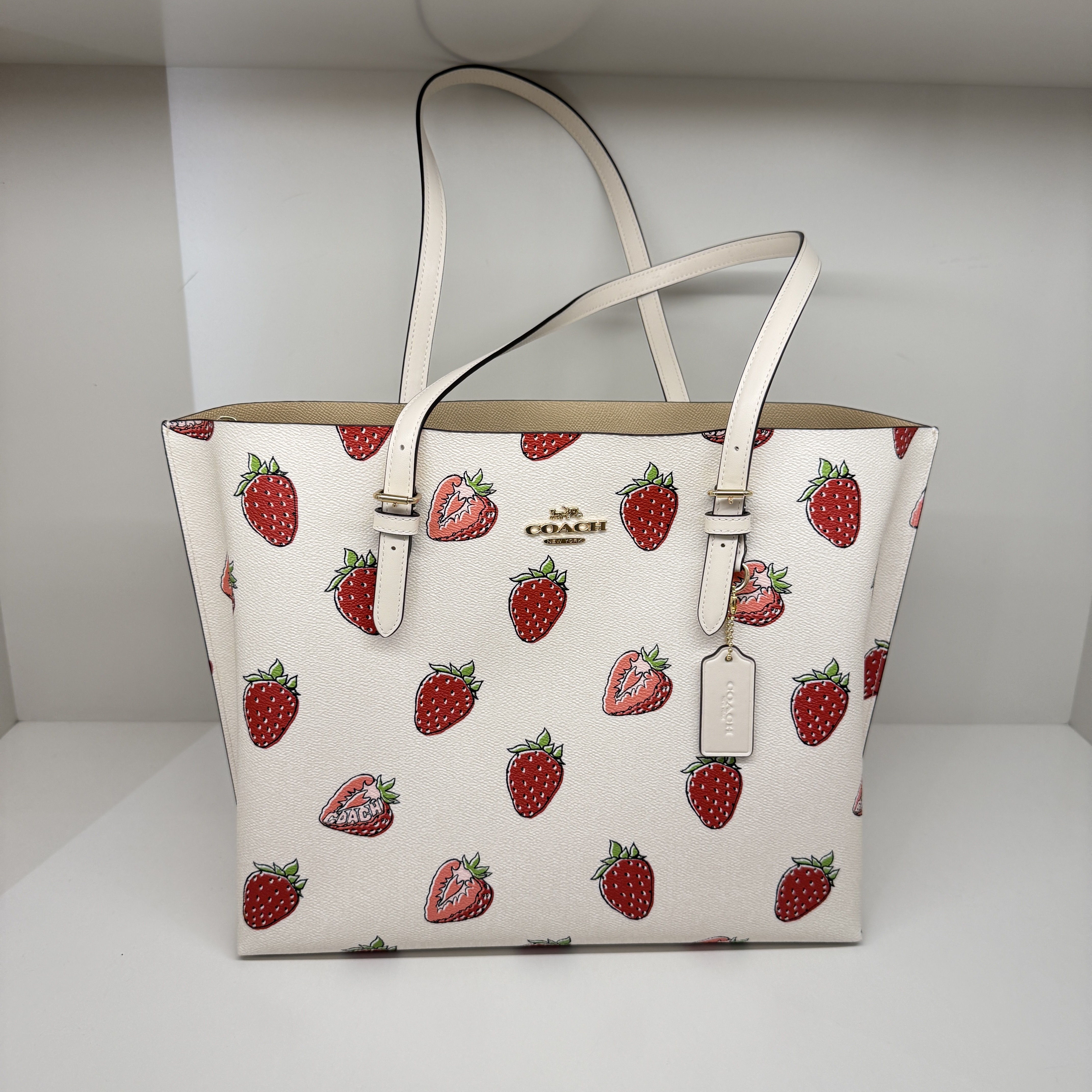 Coach Mollie Tote Bag CAQ65 モリー トート バッグ フルーツ柄