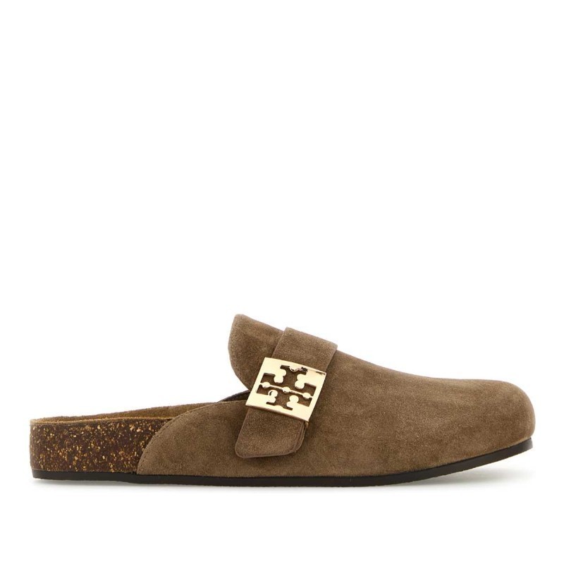 サンダル・ミュール Tory Burch FW25 Beige suede Mellow slippers (154446 037)