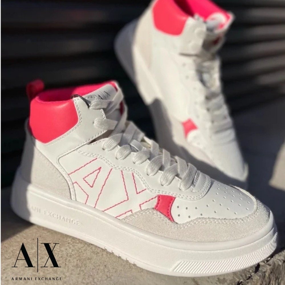 関税送料込♪ARMANI EXCHANGE/ハイカット スニーカー ホワイト