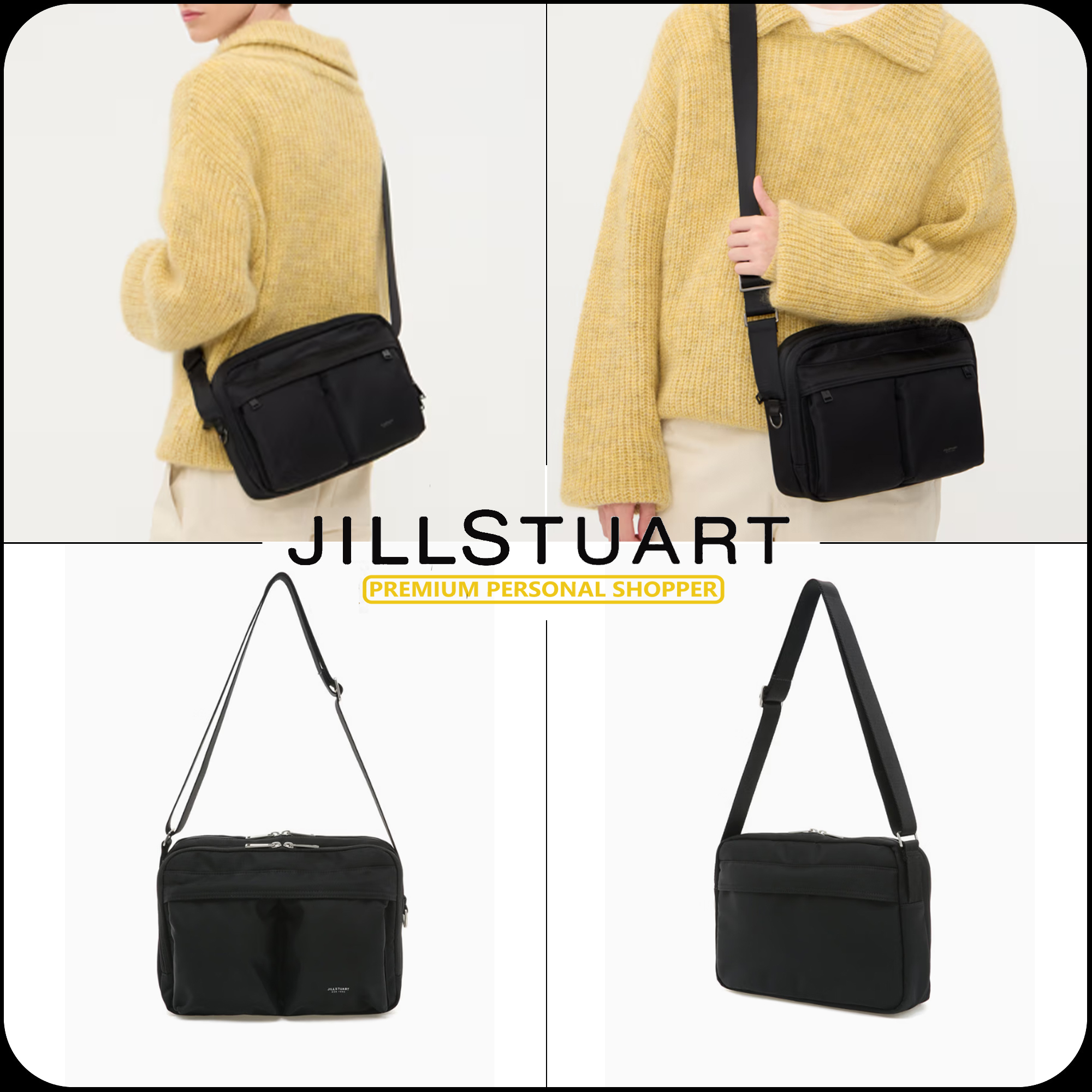 [JILLSTUART]25FW★韓国人気★EVAN TWO POCKET NYLON CROSS BAG