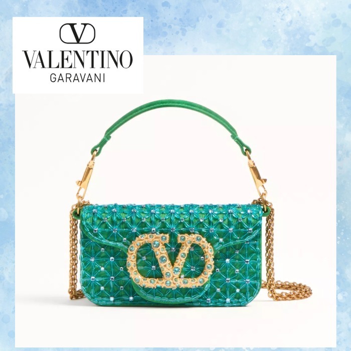 VALENTINO ロコ エンブロイダリー ジュエルロゴ ショルダー