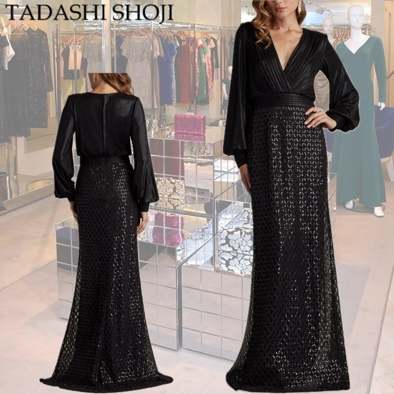 【TADASHI SHOJI】アマリアスパンコール刺繍ガウン