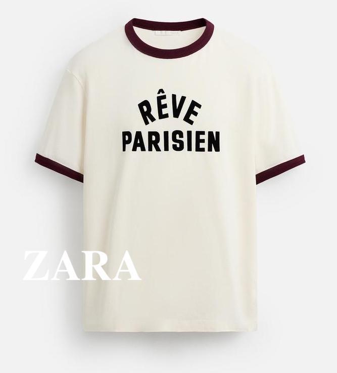 ★ドイツ発*ZARA*新作*コントラストトリムTシャツ/PARISIEN★