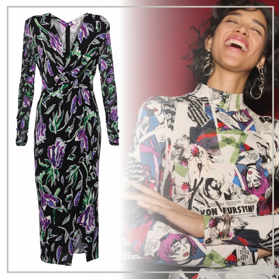 【完売必至】DIANE von FURSTENBERG 花柄ミディドレス