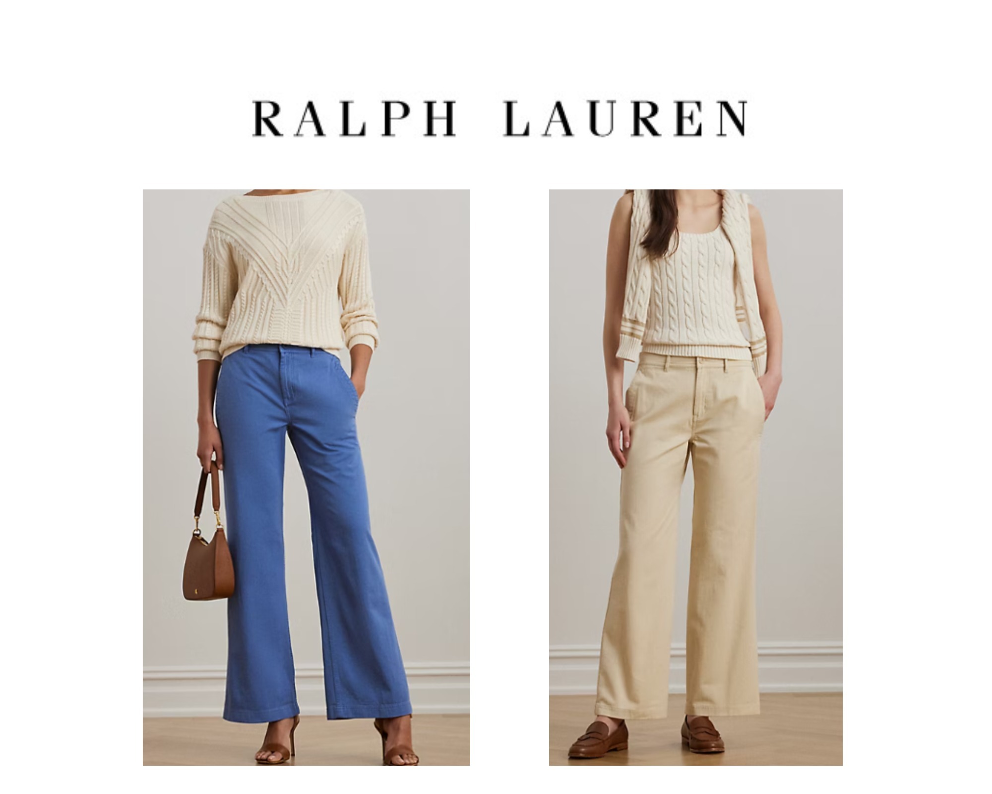 【Polo RALPH LAUREN】SALE★コットンツイルワイドレッグ パンツ