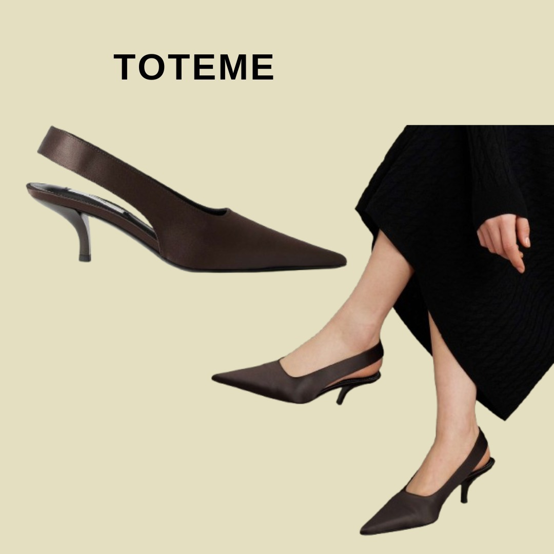 TOTEME サテン スリングバックパンプス【関税なし】