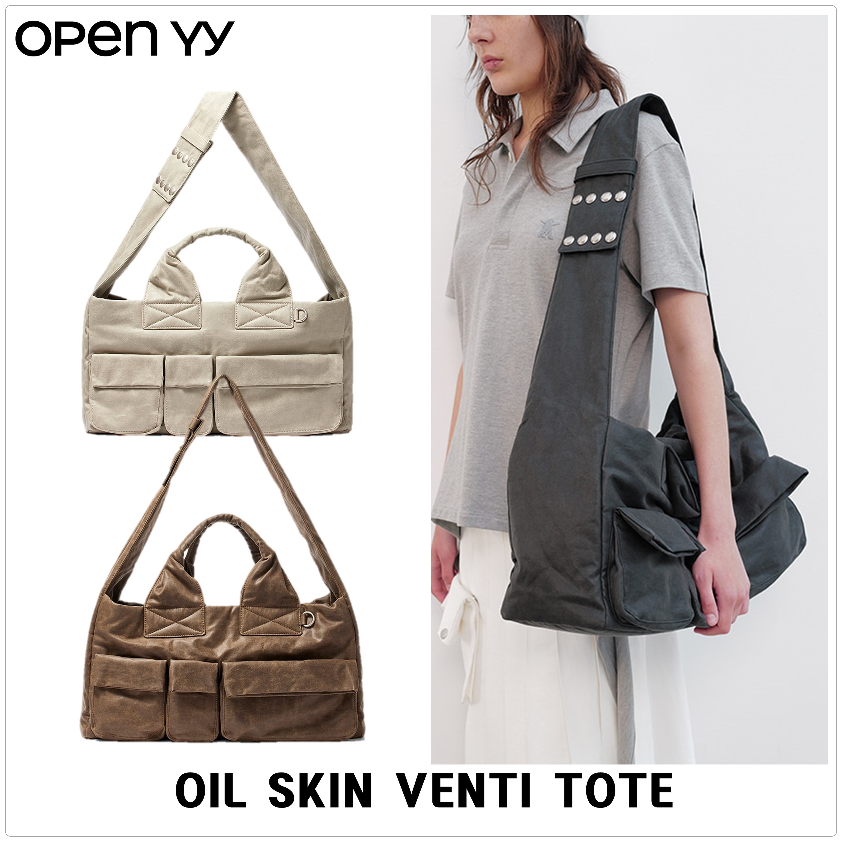 [OPEN YY]OIL SKIN VENTI トート★新作・25SS★韓国★関税込み★