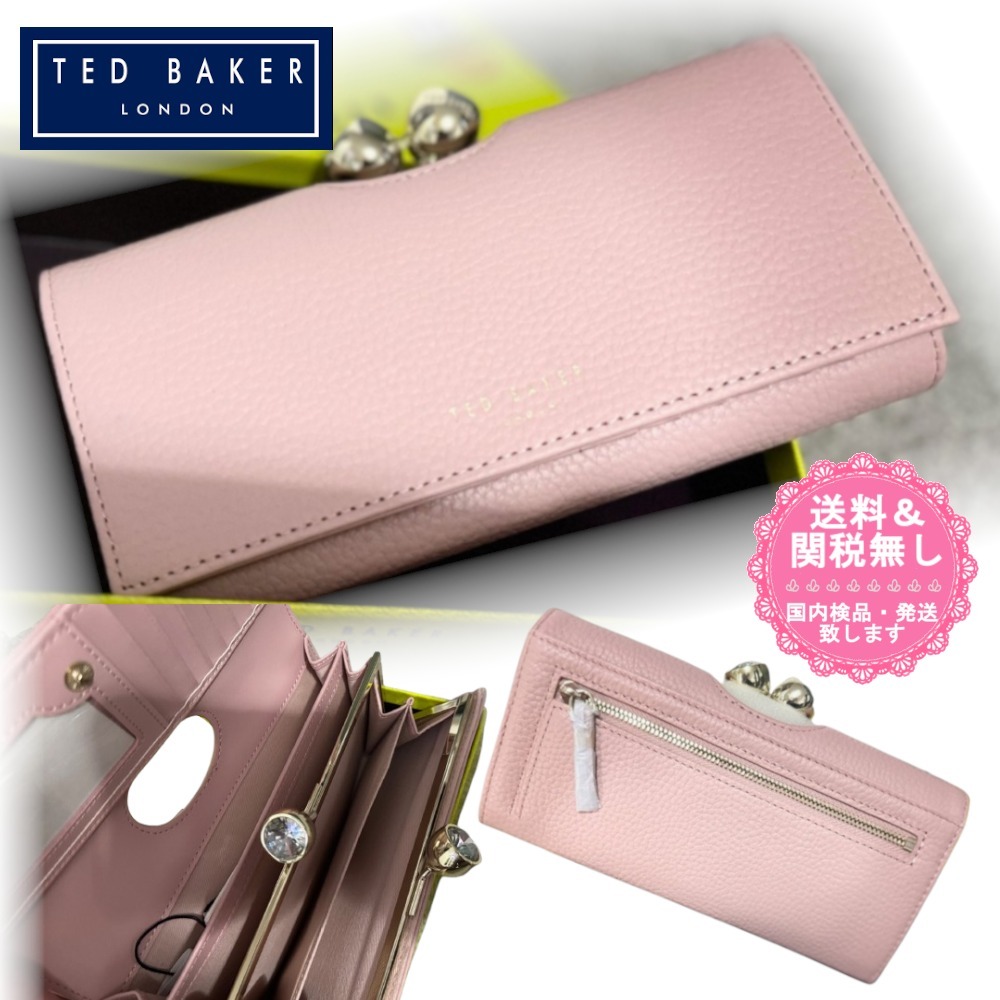 【TED BAKER】大人気！ROSYELA レザーがま口財布／ピンク
