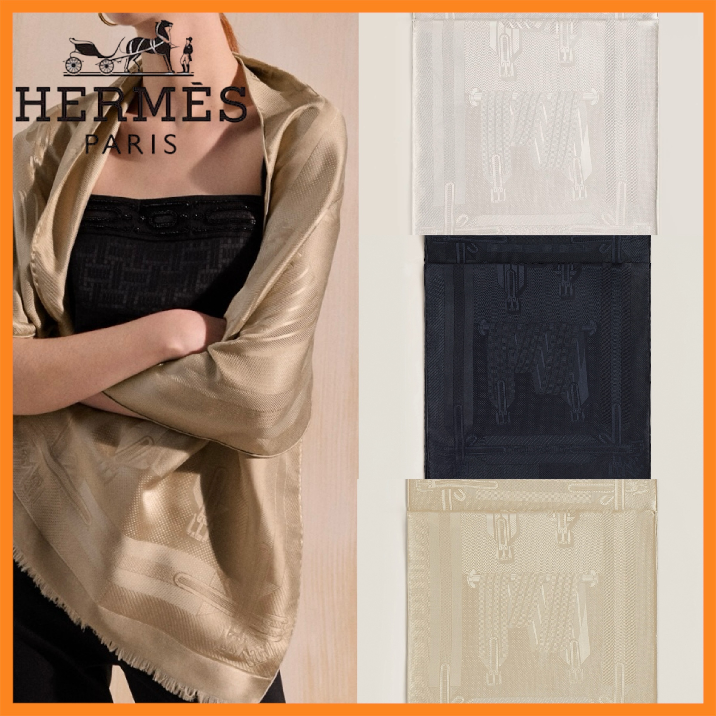 【お洒落★】HERMES Les Sangles ストール