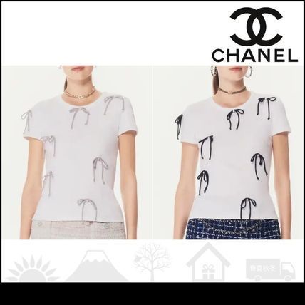 【シャネル】Ｔシャツ 遊び心たっぷり♪ 無造作リボン
