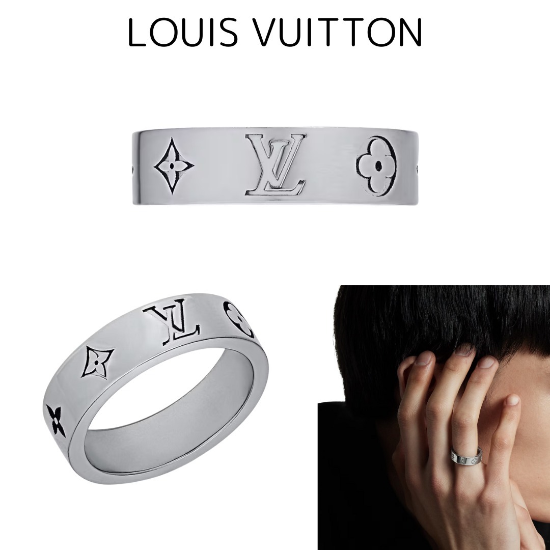 映える〈LOUIS VUITTON〉リングLV モザイク