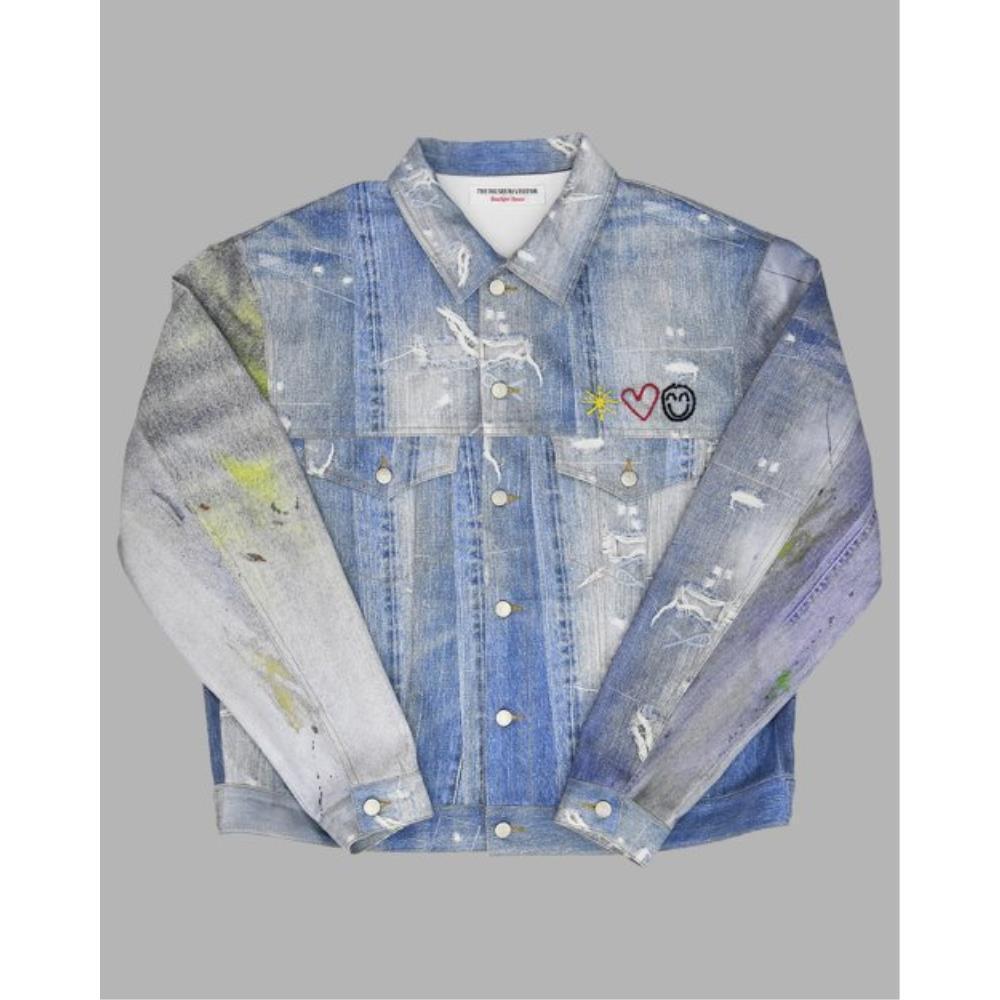 ◆THE MUSEUM VISITOR◆ HAND STITCHED DIGITAL DENIM COLLAGE P