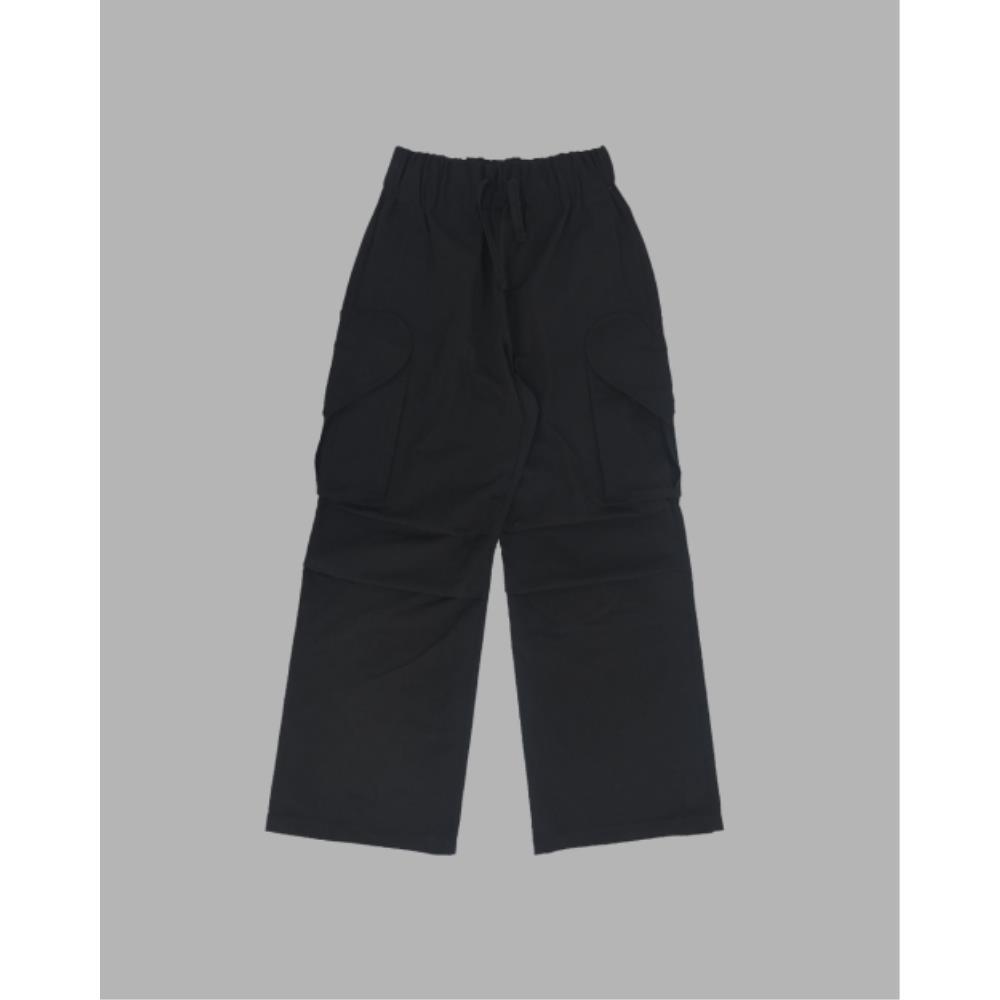 ◆THE MUSEUM VISITOR◆ HEART CARGO COTTON PANTS BLACK 13273