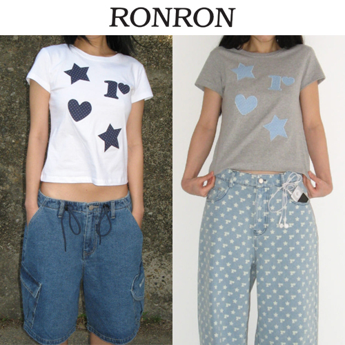★2025SS新作★RONRON★FIGURE SHAPE APPLIQUE T SHIRT