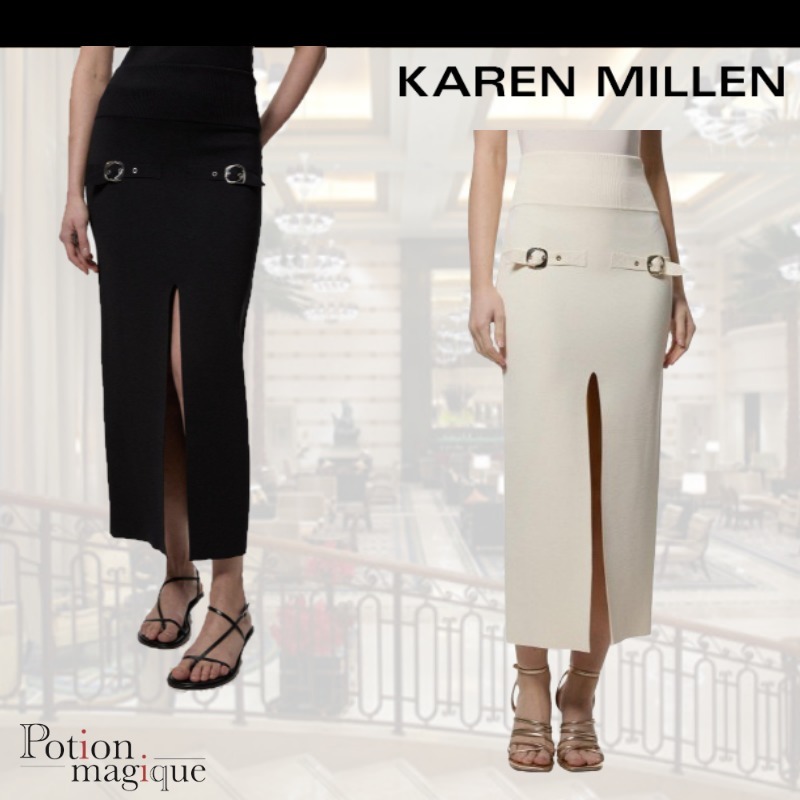 ★Karen Millen★ バックルトリムニットスカート
