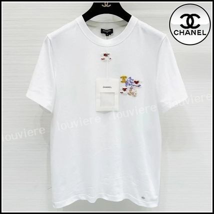 【刺繍が可愛い♪】CHANEL 24A LOOK26 Tシャツ