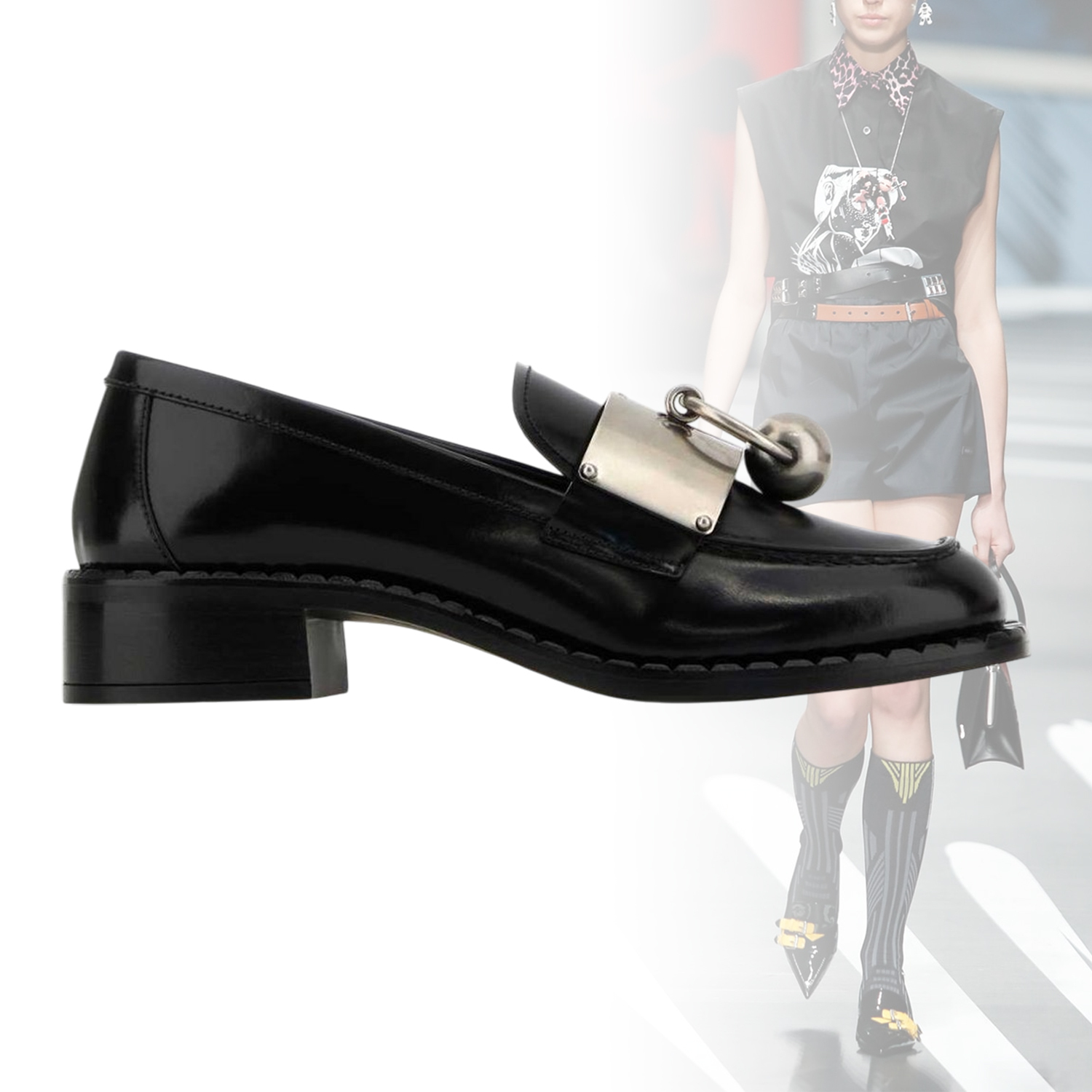 ◆PRADA◆ スリッポンローファー レザー