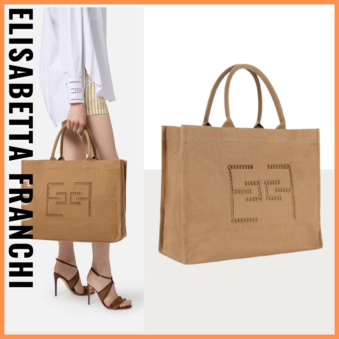 【Elisabetta Franchi】アジュール刺繍入りコットントート