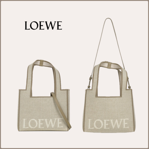 LOEWE ロエベ 24FW EXCRUGER CARD FONT LARGE CANVAS TOTE BAG