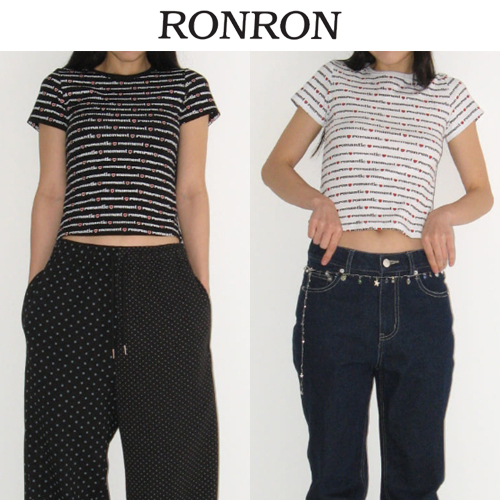 ★2025SS新作★RONRON★ALL OVER PRINT SLIM CROP T SHIRT
