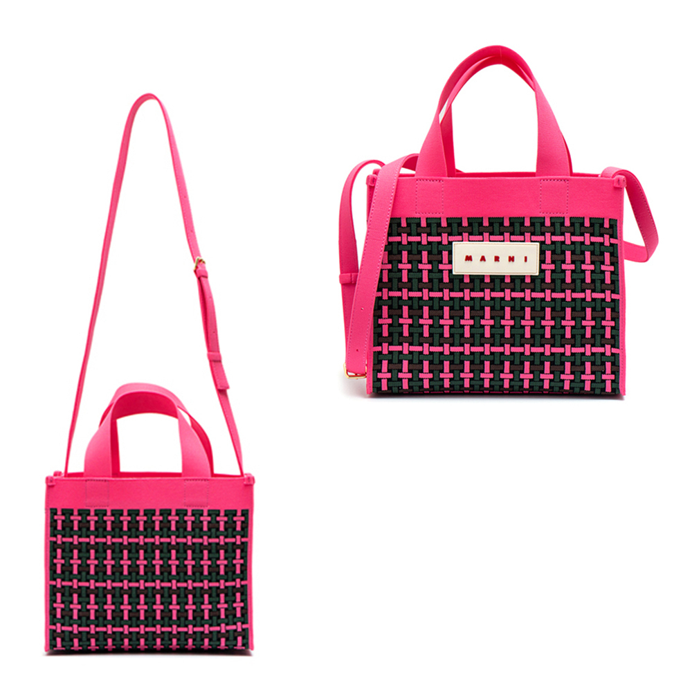 関税負担なし☆MARNI ジャカード スモールショッピングバッグ