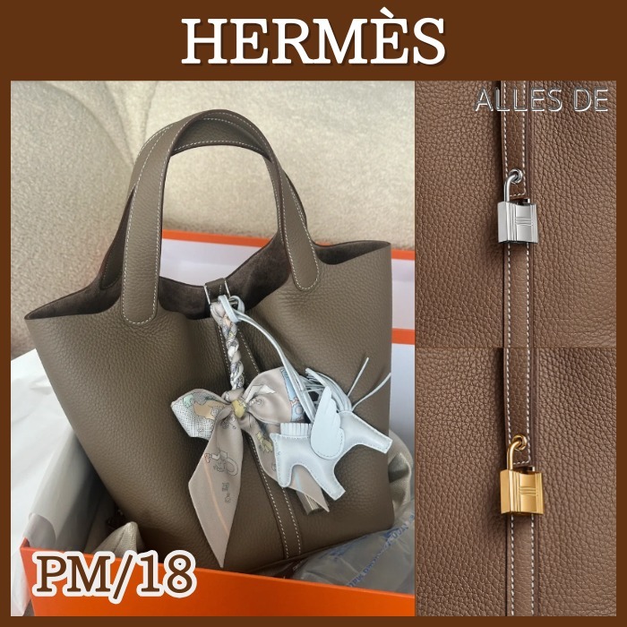【幻の逸品！】HERMES ピコタン ロック 18 PM エトゥープ Etoupe