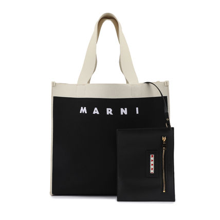 関税負担なし☆MARNI マルニ ロゴ トートバッグ マルニ トートバッグ デニム 本革 レディース SHMP0070Q1 (MARNI