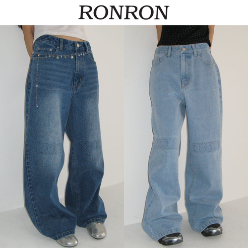 ★2025SS新作★RONRON★EMBOSSED LOGO DENIM PANTS