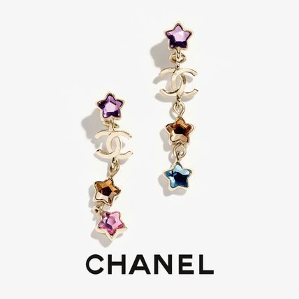 25P ハッピーカラー☆カラフルな星のロングピアス【CHANEL】