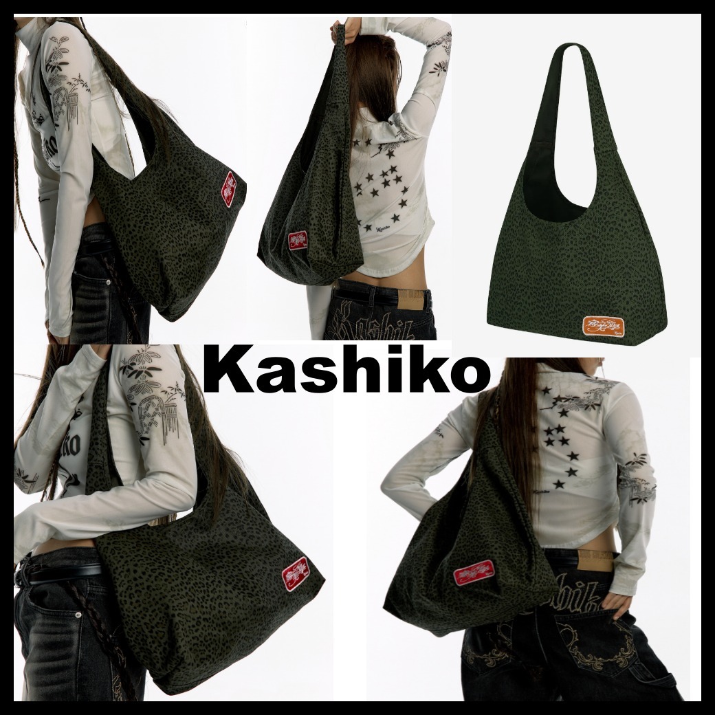 早期完売★Kashiko★Leopard Print Shoulder Bag Khaki★大人気