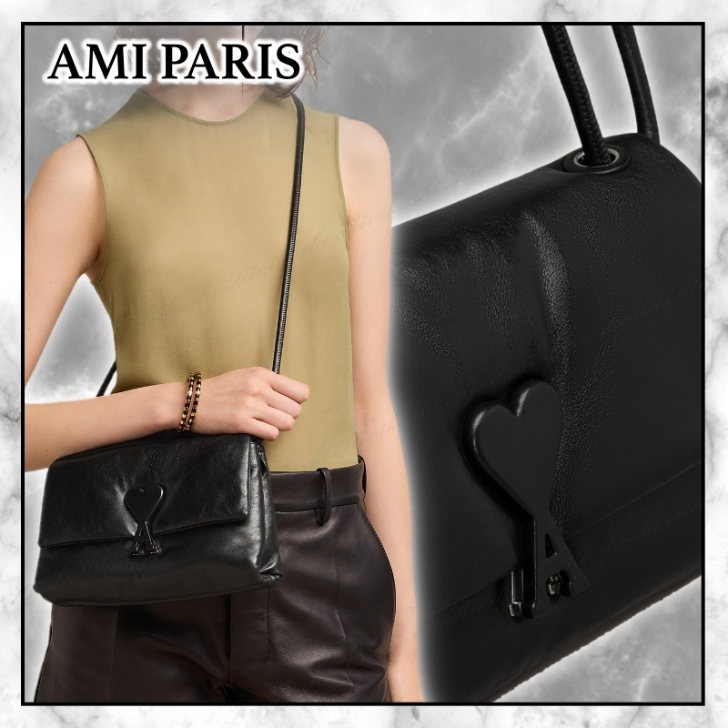 ◆AMI PARIS NEW◆スムースレザー Voulez-Vous バッグ/Black◆