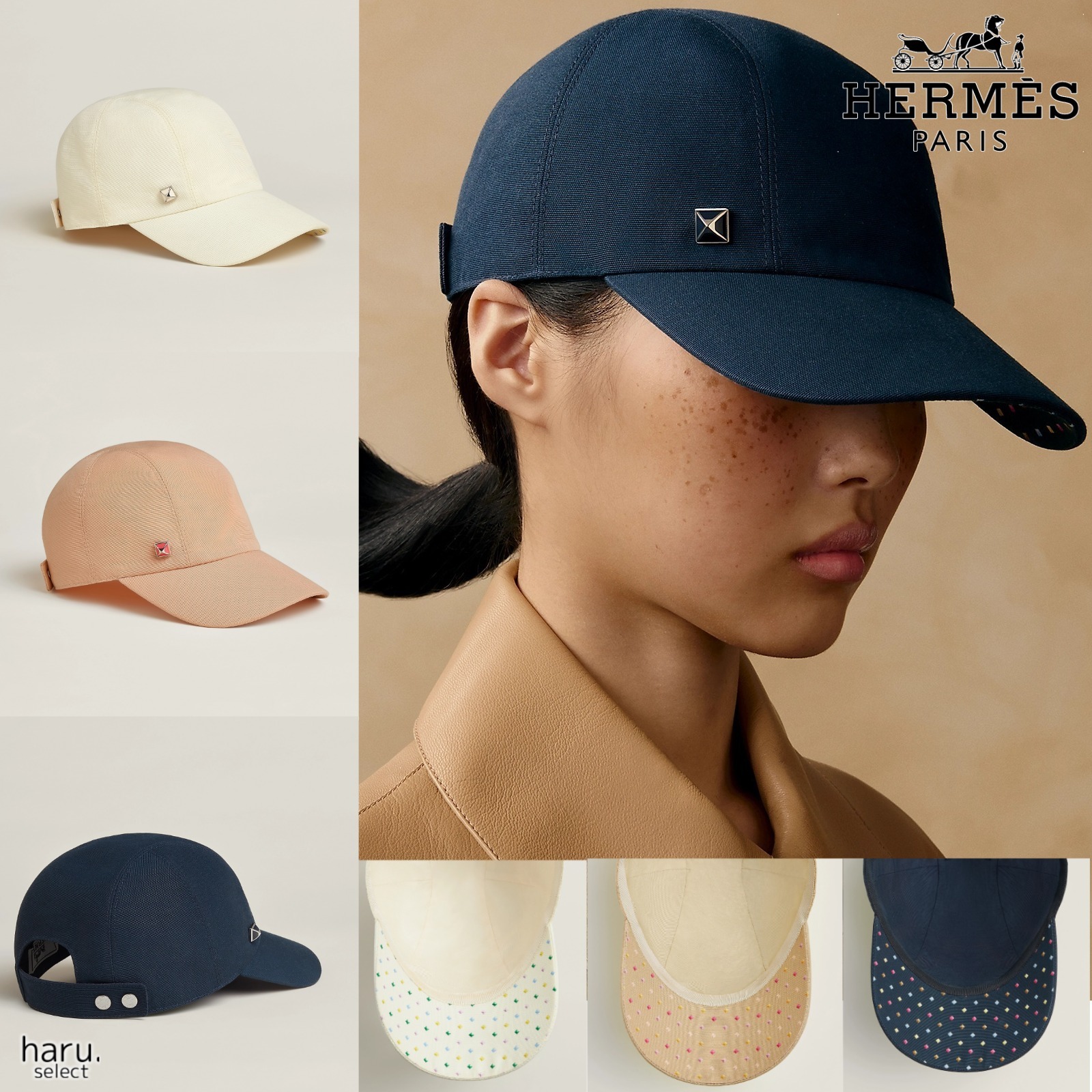 シンプル☆Cute【HERMES】Davis Pois Medor コットン キャップ