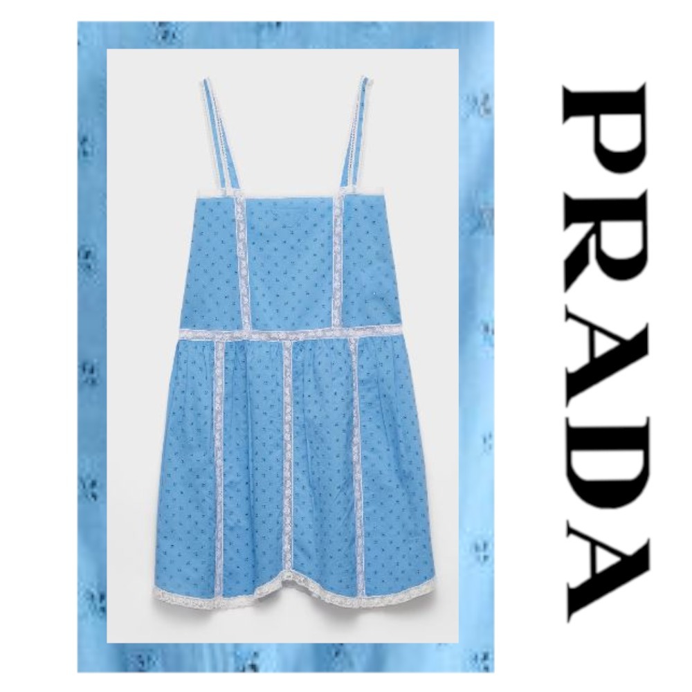 注目の新作♪【PRADA】透かし模様 レースショートドレス