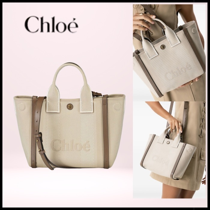 【Chloe】キャンバス製Chloe Carryスモールトートバッグ