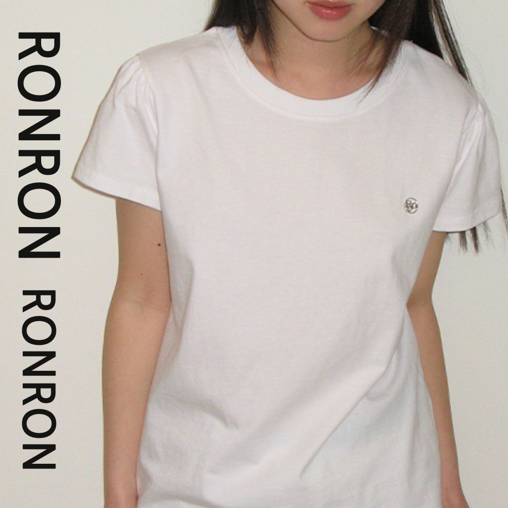 Tシャツ・カットソー RONRON PUFF SHIRRING SHORT SLEEVE T SHIRT WHITE RR25BST4205W