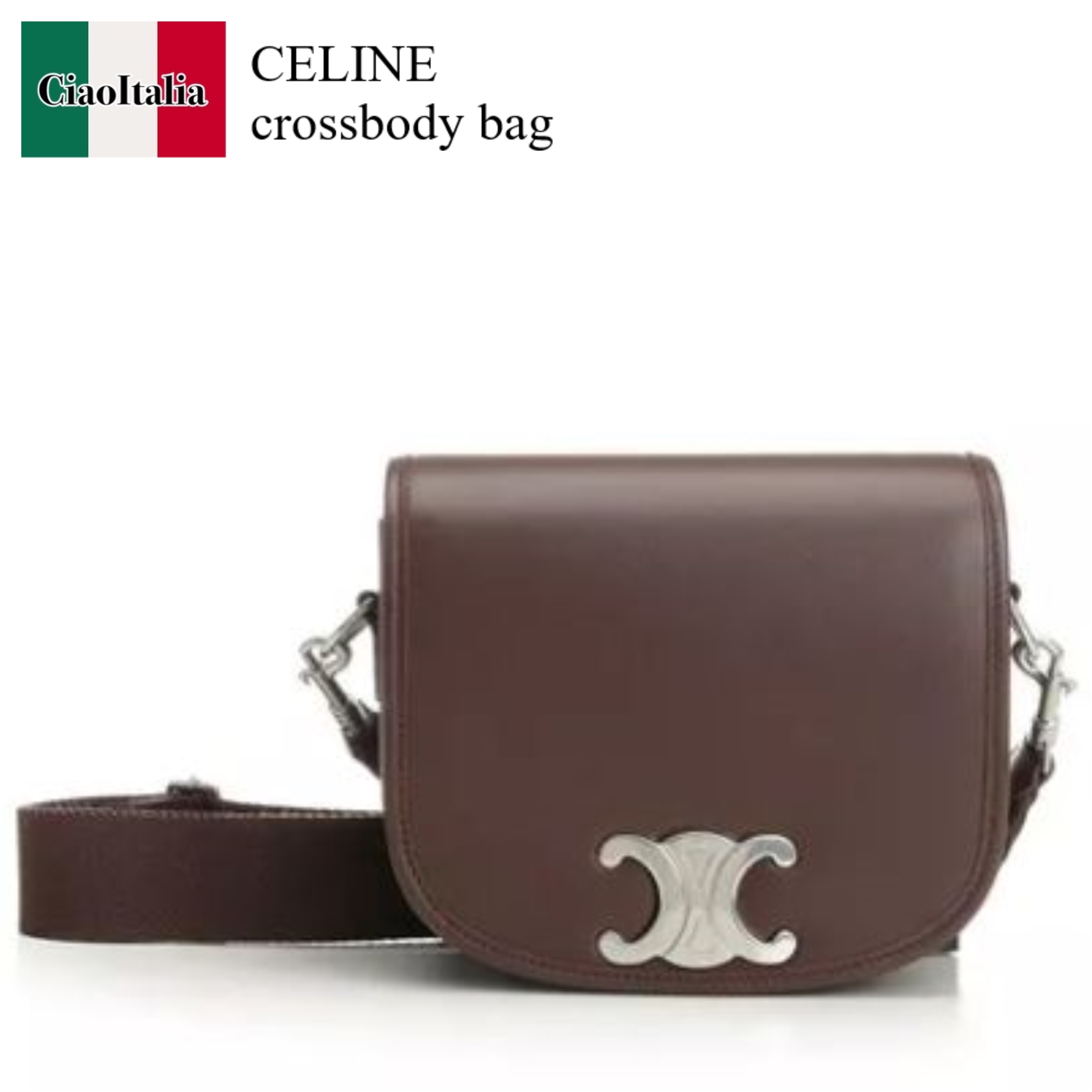 ショルダーバッグ Celine Small Besace Strap Triomphe In Supple Calfskin