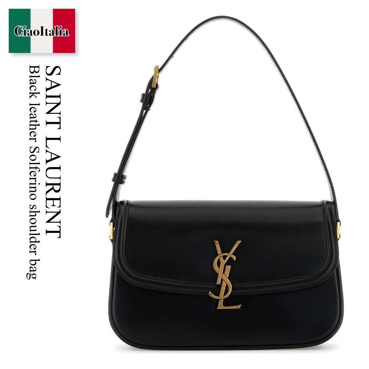 ショルダーバッグ・ポシェット Saint Laurent Black Leather Solferino Shoulder Bag