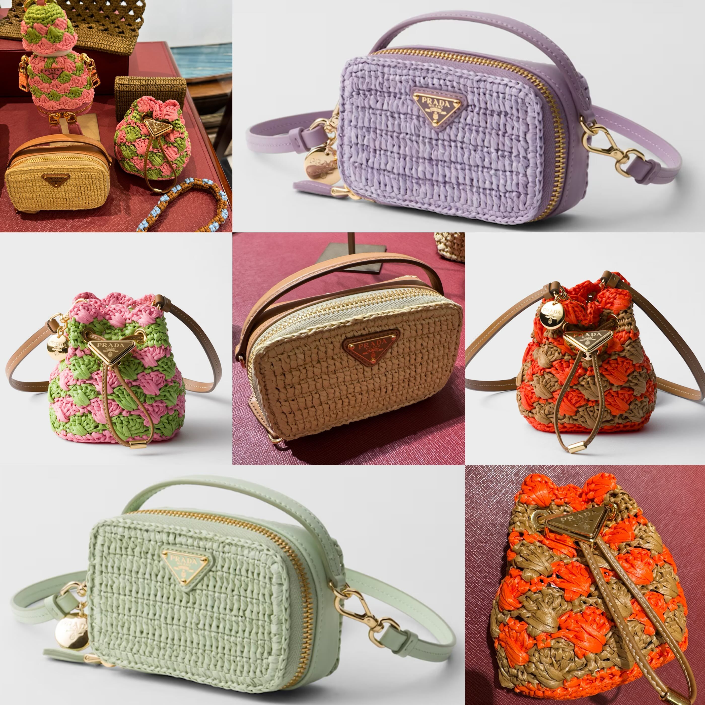 PRADA【入手困難】可愛い★クロシェ★ミニポーチ★全種 全色