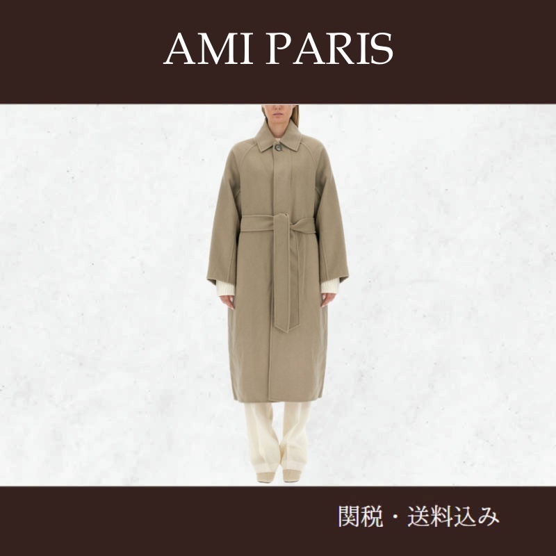 AMI Paris★ベルト付きコート
